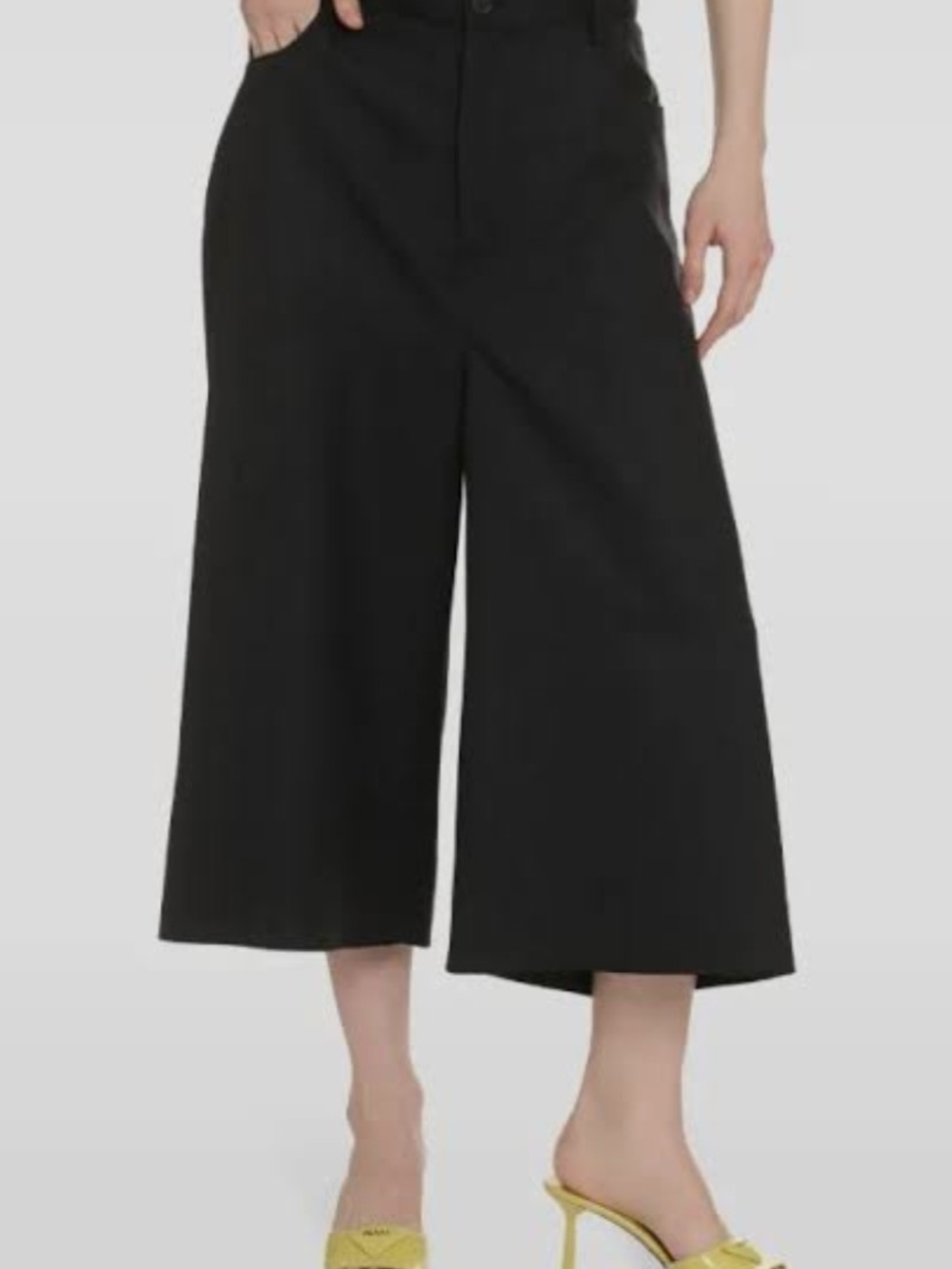Willi Smith Culottes Black High-Rise Wide Leg Pants